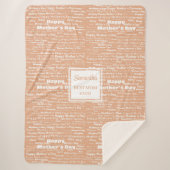 Romantic Pastel Typography Mother’s Day Best Gift Sherpa Deken (Voorkant)
