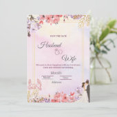 Romantic Pastel Watercolor Floral Save The Date Kaart (Staand voorkant)