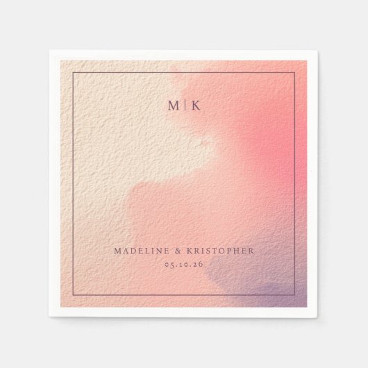 Romantic Pastel Watercolor Gradient Servet (Voorkant)
