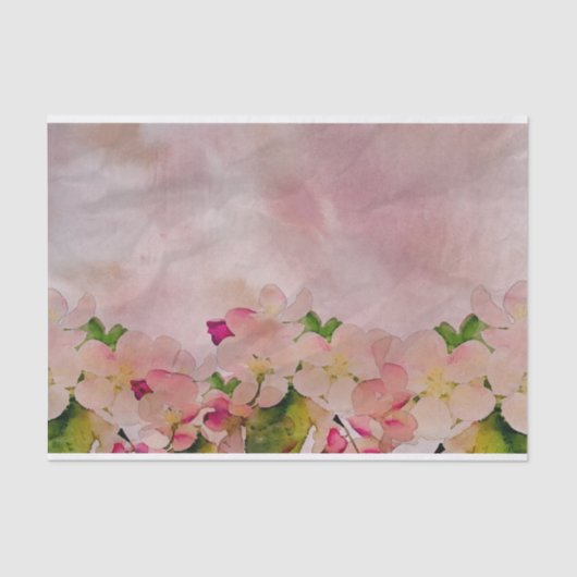 Romantic Pastel Waterverf Cherry Blossom Tissuepapier (Voorkant)