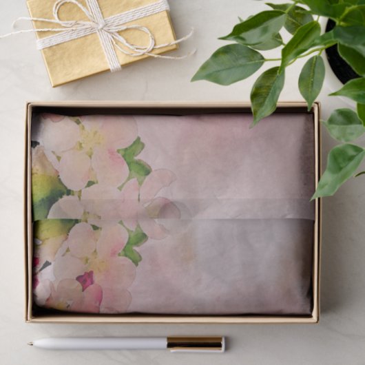 Romantic Pastel Waterverf Cherry Blossom Tissuepapier (Geschenk)