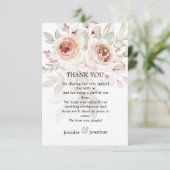 Romantic Pastel Waterverf Roos Weddenschap Bedankt (Staand voorkant)