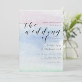 ©Romantic Pastel Waterverf Typografie Weddenschap Kaart (Staand voorkant)