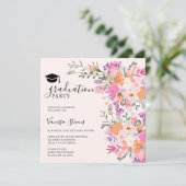 Romantic pastel wildflowers spring graduation kaart (Staand voorkant)