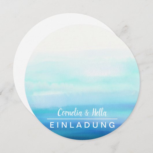 Romantic Pastels Invitaties vol kleur Kaart (Voorkant / Achterkant)