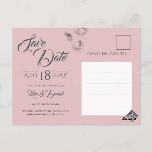 Romantic Peach en White Floral Peonies Briefkaart (Achterkant)