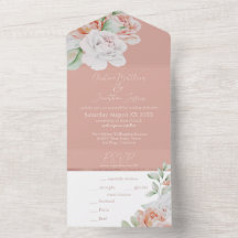 Romantic Peach en White Flowers