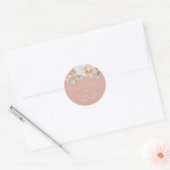 Romantic Peach en White Flowers Ronde Sticker (Envelop)