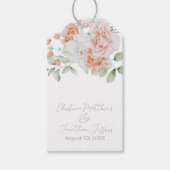 Romantic Peach en White Waterverf Flowers Cadeaulabel (Voorkant)
