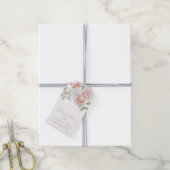 Romantic Peach en White Waterverf Flowers Cadeaulabel (Met Touw)