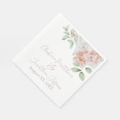 Romantic Peach en White Waterverf Flowers Servet (Hoek)