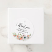 Romantic Peach Floral Bridal Shower Bedankjes Labels (In situ)