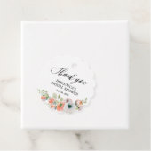 Romantic Peach Floral Bridal Shower Bedankjes Labels (In situ)