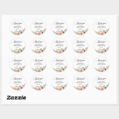 Romantic Peach Floral Bridal Shower Ronde Sticker (Vel)
