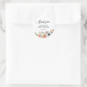 Romantic Peach Floral Bridal Shower Ronde Sticker (Tas)