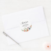 Romantic Peach Floral Bridal Shower Ronde Sticker (Envelop)
