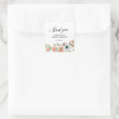 Romantic Peach Floral Bridal Shower Vierkante Sticker (Tas)