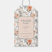 Romantic Peach Floral Cadeaulabel (Voorkant)
