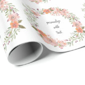 Romantic Peach Floral Cadeaupapier (Rol Hoek)