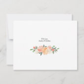 Romantic Peach Floral Hartelijk dank Kaart (Achterkant)