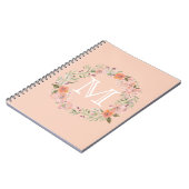 Romantic Peach Floral monogram Notitieboek (Linkerzijde)
