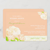Romantic Peach Peony Wedding Shower Kaart (Voorkant / Achterkant)
