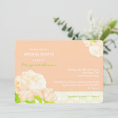 Romantic Peach Peony Wedding Shower Kaart (Staand voorkant)