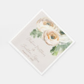 Romantic Peach Ranunculus op Ivoorkust Servet (Hoek)