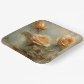 Romantic Peach Rozen Floral Vrijgezellenfeest Papieren Bordje (Gebogen)