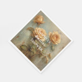 Romantic Peach Rozen Floral Vrijgezellenfeest Servet (Hoek)