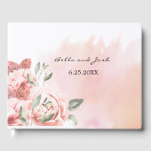 Romantic Peach Rozen Floral Wedding Gastenboek (Voorkant)