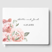 Romantic Peach Rozen Floral Wedding Gastenboek (Voorkant)