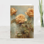 Romantic Peach Rozen Floral Wedding Kaart (Voorkant)