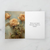 Romantic Peach Rozen Floral Wedding Kaart (Binnen)