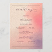 Romantic Peach Wedding Ceremony Schedule Programmakaart (Achterkant)