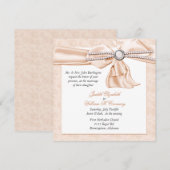 Romantic Peach Wedding Invitation Kaart (Voorkant / Achterkant)