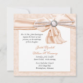 Romantic Peach Wedding Invitation Kaart (Voorkant)