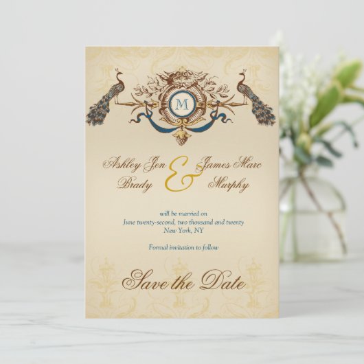 Romantic Peacock sparen de Aankondiging van de Dat (Staand voorkant)