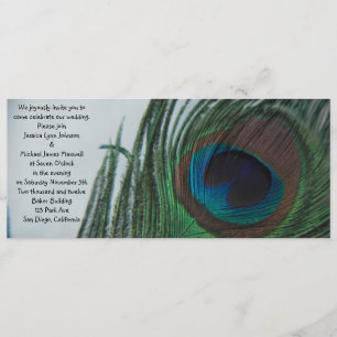 Romantic Peacock Wedding Kaart