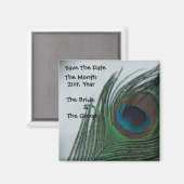 Romantic Peacock Wedding Save the Date Magneet (Voorkant / Achterkant)