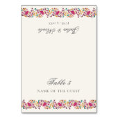 Romantic Pearl Swan Floral Wedding Place Card Kaart (Voorkant)