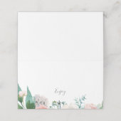 Romantic Peonies Buffet Food Label Kaarten Plaatskaartje (Buitenkant ongevouwen)