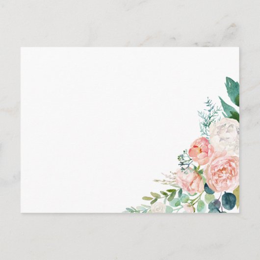 Romantic Peonies Dank je wel Kaart (Achterkant)