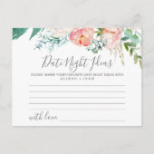 Romantic Peonies Date Night Idea Kaarten (Voorkant)