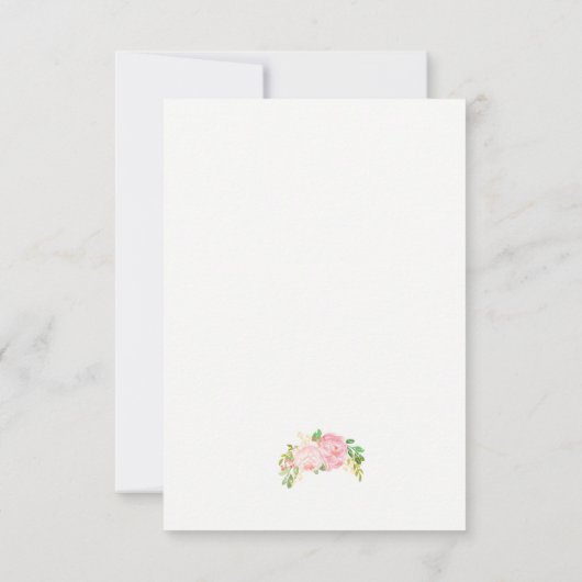 Romantic Peonies en Hydrangea Wedding Invitations Kaart (Achterkant)