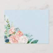 Romantic Peonies Light Blue Date Night Idee Kaarte Briefkaart (Achterkant)