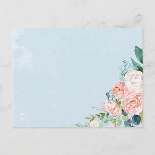 Romantic Peonies Light Blue Hartelijk dank voor de Briefkaart (Achterkant)