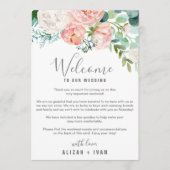 Romantic Peonies Welcome Letter & Itinerary Programmakaart (Voorkant)