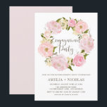 Romantic Peonies Wreater Verloving Invitation Kaart<br><div class="desc">Uitnodiging van een voetbalwedstrijd met illustraties van roze rozen en pinda's van de waterverf. Dit zal perfect zijn voor lente- en tuinpartijen.</div>