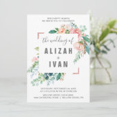 Romantic Peony drijft het huwelijk van Kaart (Staand voorkant)